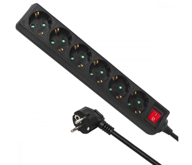 Maclean 5m 6 gniazd z wyłącznikiem MCE195G - 1376512 - zdjęcie
